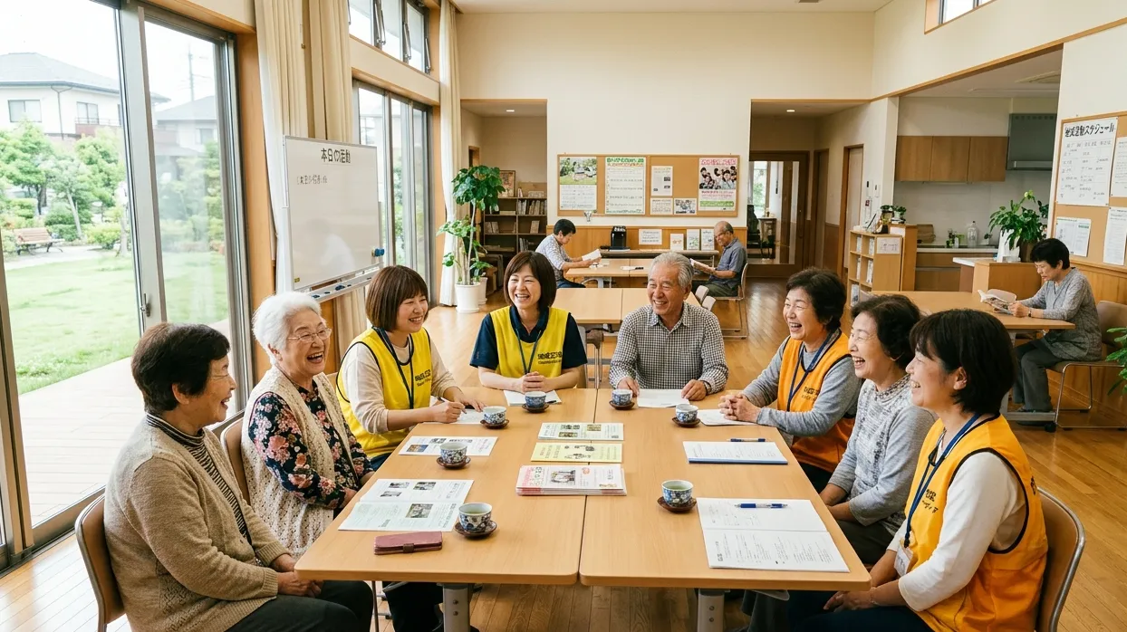 地域の集まりでフレイル予防について話し合う様子